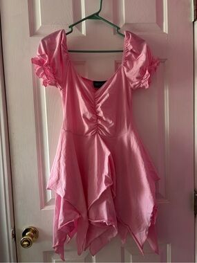 NWOT Dolls Kill Current Mood Chasin' Rainbows Pink Fairy Mini Dress Medium🧚‍♀️✨